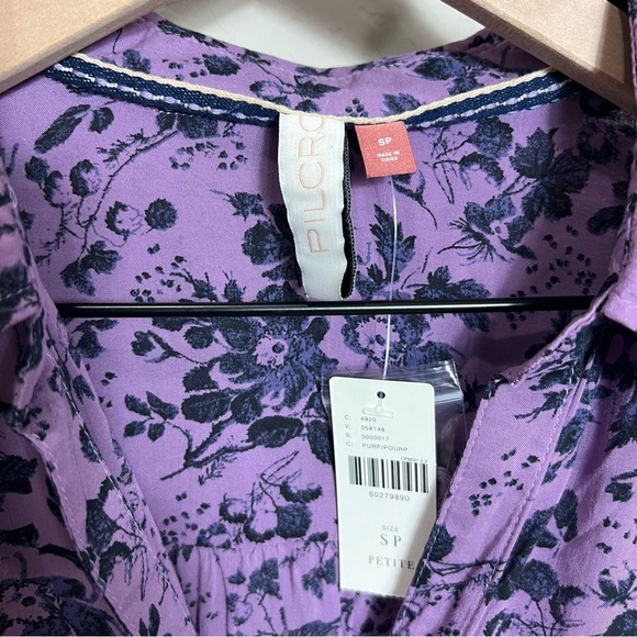 Pilcro Anthropologie Blouse Top Shirt Floral Romy Relaxed Button Oversized Linen - Picture 7 of 14